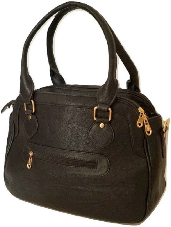 Schwarz Farbe Damen Handtasche MIT Schulterriemen Shopper Handtasche Elegant Tasche Damen Groß Portemonnaie Damen Henkeltasche. Klassisch und Elegant Design für alle Gelegenheiten - B/H/T 38 x 28 x 20 cm – Bild 8