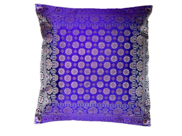 Lila / Violet Orientalischer Seidenkissenbezug, Handgewebt, Handgenäht und Handgefertigt aus Indien 40cmx40cm