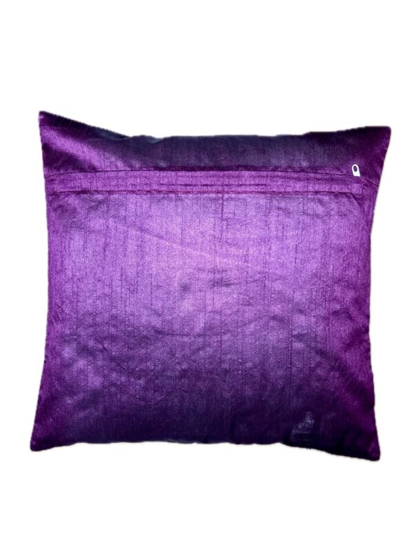 Lila / Violet Orientalischer Seidenkissenbezug, Handgewebt, Handgenäht und Handgefertigt aus Indien 40cmx40cm – Bild 9