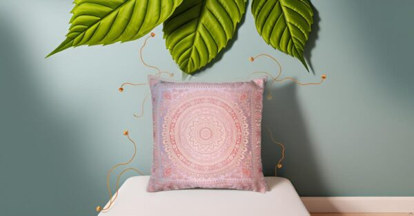 Weiß & Rosegold Orientalischer Seidenkissenbezug, Handgewebt, Handgenäht und Handgefertigt aus Indien 40cmx40cm – Bild 9