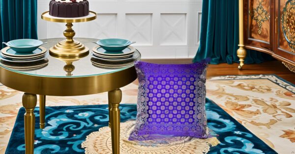 Lila / Violet Orientalischer Seidenkissenbezug, Handgewebt, Handgenäht und Handgefertigt aus Indien 40cmx40cm – Bild 7