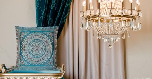 Handgewebter indischer Banarasi Seide Deko-Kissenbezug mit Extravaganten Mandala Design in Türkis - 40 cm x 40 cm – Bild 5